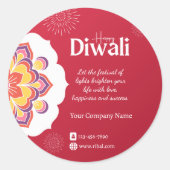 Happy Diwali Round Custom Sticker (Voorkant)