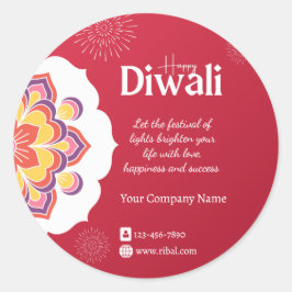 Happy Diwali Round Custom Sticker