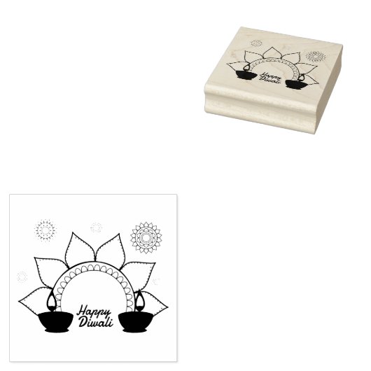 Happy Diwali Rubberstempel (Gestempeld)