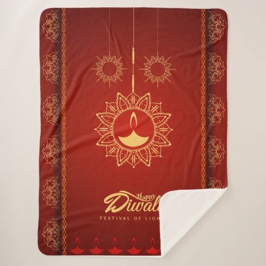 Happy Diwali Sherpa Deken (Voorkant)