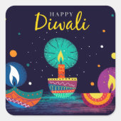 Happy Diwali Square Sticker (Voorkant)