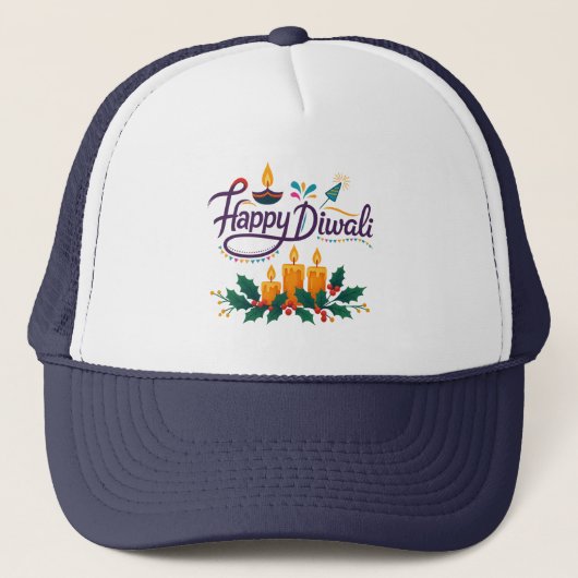 Happy Diwali Trucker Hat Pet (Voorkant)
