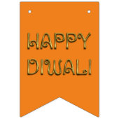Happy Diwali Typografie Kleurrijke Rainbow Bunting Vlaggetjes (Tweede vlag)