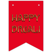 Happy Diwali Typografie Kleurrijke Rainbow Bunting Vlaggetjes (Eerste vlag)
