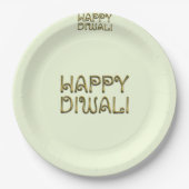 Happy Diwali Typography Gold Elegant Paper Borden Papieren Bordje (Voorkant)