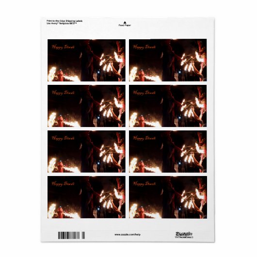 Happy Diwali Verzendlabels Etiket (Full Sheet)