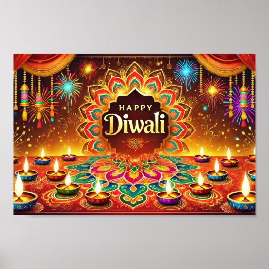 Happy Diwali - Vier het Festival van het Licht Poster (Voorkant)