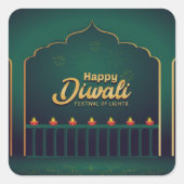 Happy Diwali Vierkante Sticker (Voorkant)