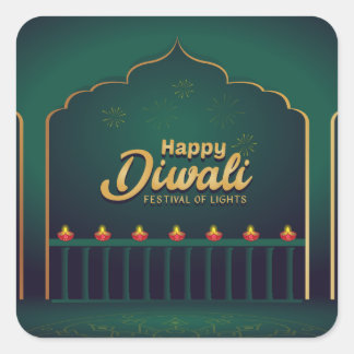 Happy Diwali Vierkante Sticker