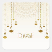 Happy Diwali Vierkante Sticker (Voorkant)