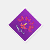 Happy Diwali voegt 20xx Paars Geel Rood toe Servet (Hoek)