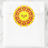Happy Diwali voegt jaar Geel Rood toe Ronde Sticker (Tas)