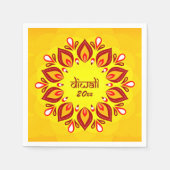 Happy Diwali voegt jaar Geel Rood toe Servet (Voorkant)