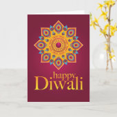 Happy Diwali Wenskaart Kaart (Gele Bloem)