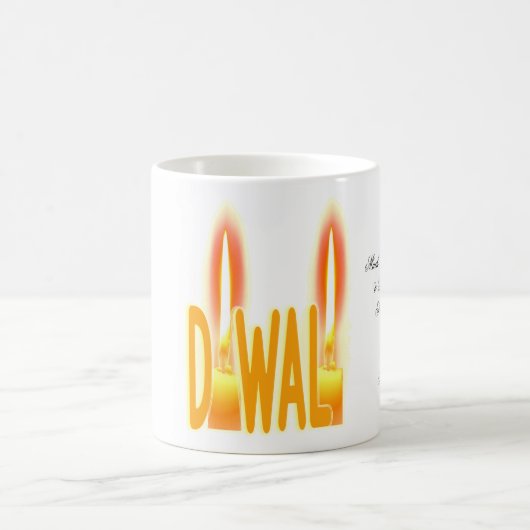 Happy Diwali wenst Schattigee kaarslicht typografi Koffiemok (Center)