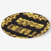 Happy Diwali Yellow Golden Lights Typografische St Papieren Bordje (Gekanteld)