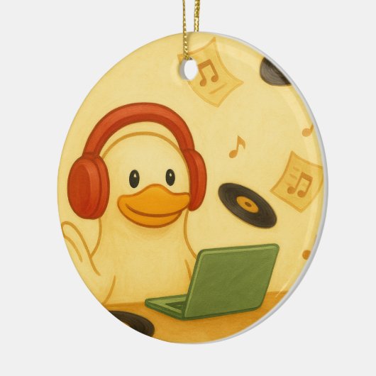 Happy DJ Keramisch Ornament (Links)