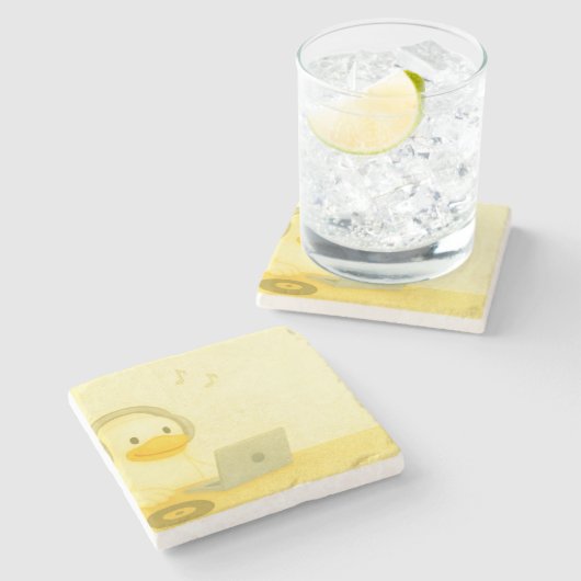 Happy DJ Stenen Onderzetter (Zijkant)