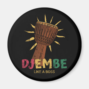 Happy Djembe als een baas African Drum Magneet