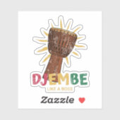 Happy Djembe als een baas African Drum Sticker (Vel)