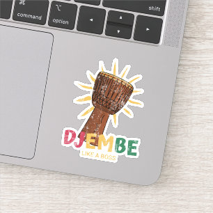 Happy Djembe als een baas African Drum Sticker