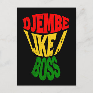 Happy Djembe als een baas African Drum Typografie Briefkaart