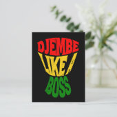 Happy Djembe als een baas African Drum Typografie Briefkaart (Staand voorkant)