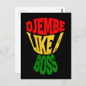 Happy Djembe als een baas African Drum Typografie Briefkaart (Voorkant / Achterkant)