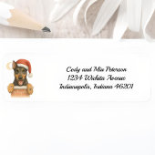 Happy Doberman Christmas Return Adreslabel Etiket