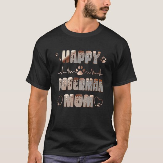 Happy Doberman Mom T-shirt (Voorkant)