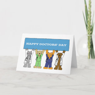 Happy Doctors' Day Cartoon Huisdieren Kaart