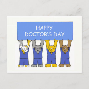Happy Doctor's Day Cartoon Katten Briefkaart