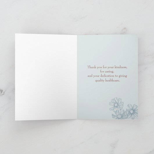 Happy Doctors' Day Flowers Custom Name Kaart (Binnen)