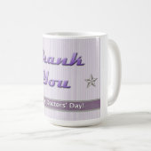 Happy Doctors' Day Paarse strips Koffiemok (Voorkant rechts)