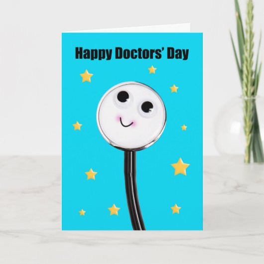 Happy Doctors Day Schattigee stethoscoop met sterr Feestdagen Kaart (Voorkant)