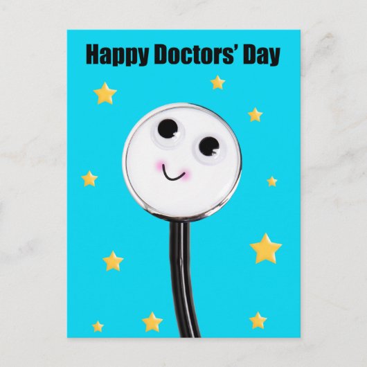 Happy Doctors Day Schattigee stethoscoop met sterr Feestdagenkaart (Voorkant)