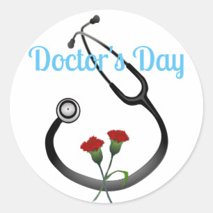 Happy Doctor's Day Stethoscoop Ronde Sticker