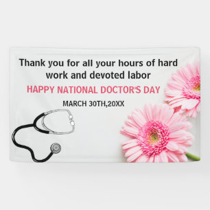 Happy Doctors Day Stethoscoop & Roze Daisy Spandoek