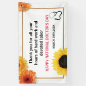 Happy Doctors Day Stethoscoop & Sunflower Lijst Spandoek (Verticaal)