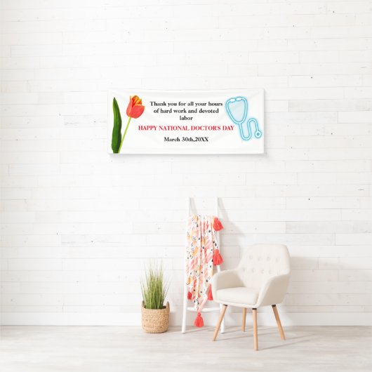 Happy Doctors Day Tulip & stethoscoop Spandoek (Insitu)