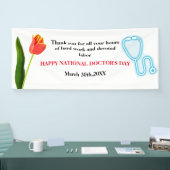 Happy Doctors Day Tulip & stethoscoop Spandoek (Beurs)