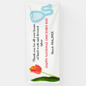 Happy Doctors Day Tulip & stethoscoop Spandoek (Verticaal)