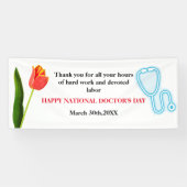 Happy Doctors Day Tulip & stethoscoop Spandoek (Horizontaal)