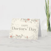 Happy Doctors Day - Zwrilly Text and Flowers Cream Bedankkaart (Voorkant)