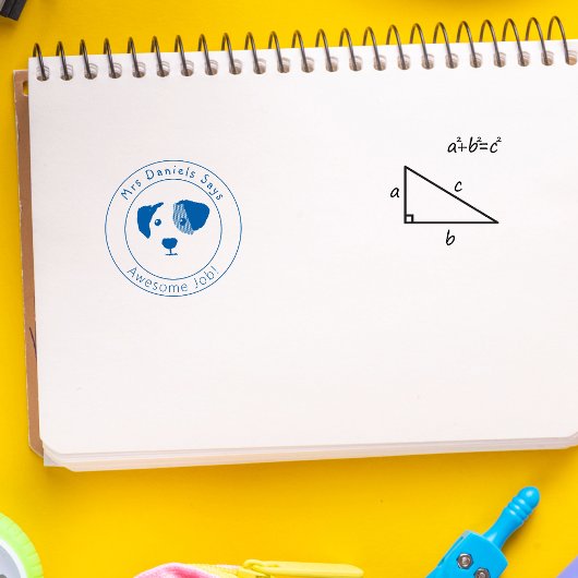 Happy Dog - Aangepaste leraren klaslokaal Zelfinktende Stempel