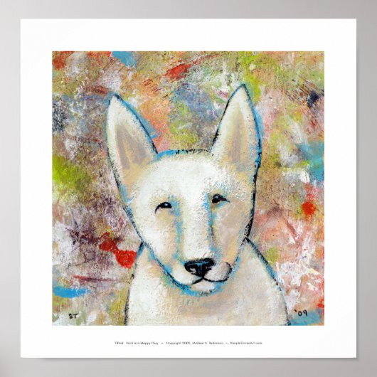 Happy dog art-schilderij - Fred leuke herder Poster (Voorkant)