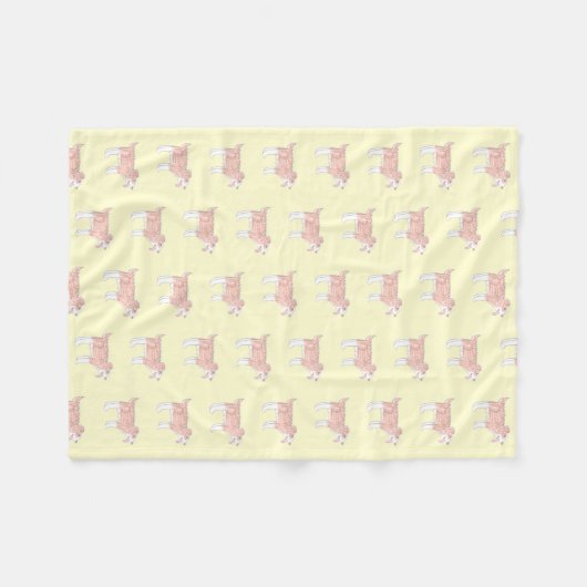 Happy Dog Baby Blanket (Small yellow) Fleece Deken (Voorkant (Horizontaal))