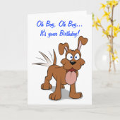 Happy Dog Birthday Kaart (Gele Bloem)
