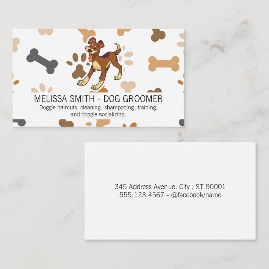 Happy Dog | Bot- en verfdrukken Visitekaartje (Voorkant / Achterkant)
