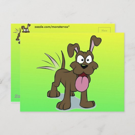 Happy Dog Briefkaart (Voorkant / Achterkant)